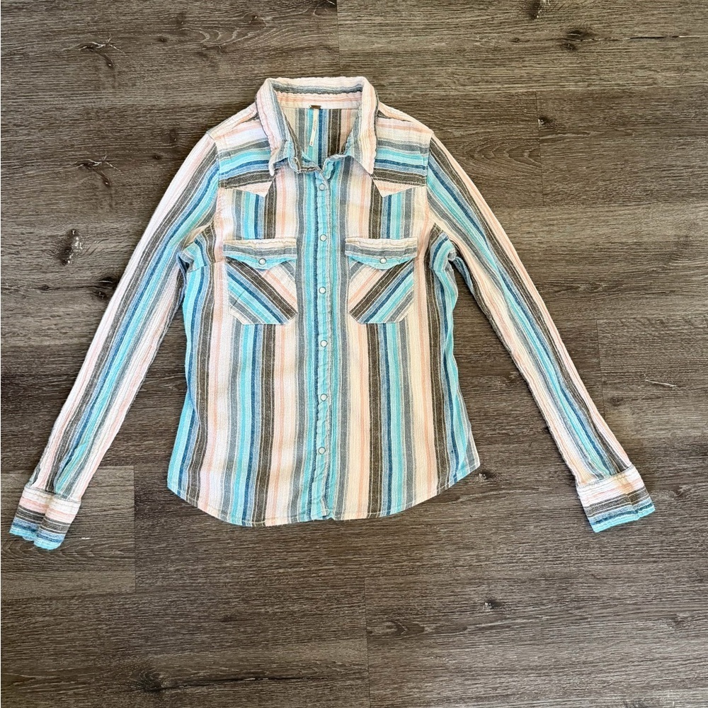 FP Movement by Free People Multicolor Striped Shirt